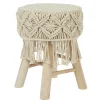 Home Deco Factory Bijzet krukje model Macrame - naturel - H42 cm