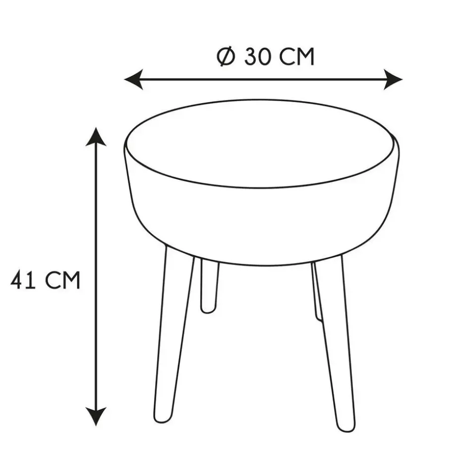 Home Deco Factory Bijzet krukje model Macrame - naturel - H41 cm