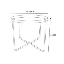 Home Deco Factory Bijzettafel - goud met zwart - metaal - 45 cm
