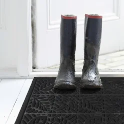 Home deco factory Deurmat - anti slip - zwart - 40 x 60 cm