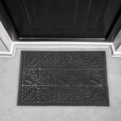 Home deco factory Deurmat - anti slip - zwart - 40 x 60 cm