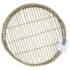 Home Deco Factory dienblad van bamboe - Rond - 40 x 6 cm