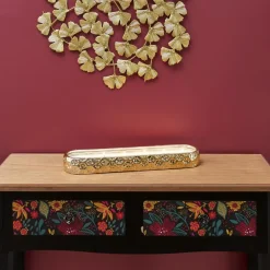 Home Deco Factory Geurkaars - goud - L39 cm - 9 branduren