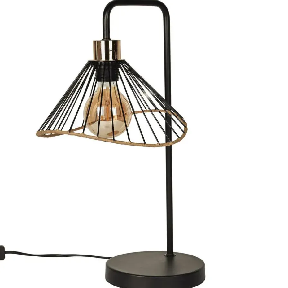 Home deco factory LED Tafellamp Loft - zwart - 30 x 47 x 25 cm