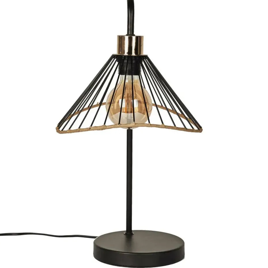 Home deco factory LED Tafellamp Loft - zwart - 30 x 47 x 25 cm