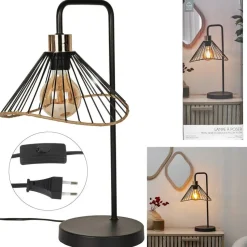 Home deco factory LED Tafellamp Loft - zwart - 30 x 47 x 25 cm