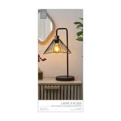 Home deco factory LED Tafellamp Loft - zwart - 30 x 47 x 25 cm