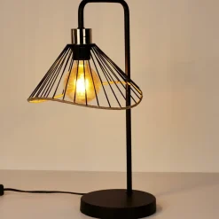 Home deco factory LED Tafellamp Loft - zwart - 30 x 47 x 25 cm