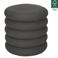 Home Deco Factory Poef/krukje - boucle - grijs - D37 x H44 cm