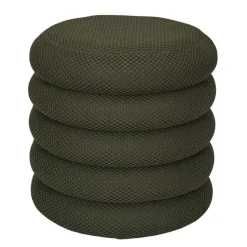 Home Deco Factory Poef/krukje - boucle - groen - D37 x H44 cm