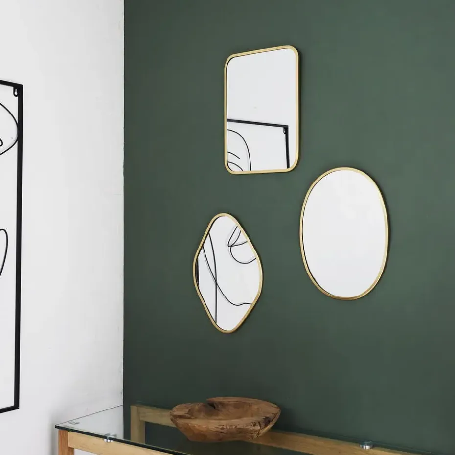 Home Deco Factory Spiegel Carre - rechthoek - goud - L25 x B34 cm