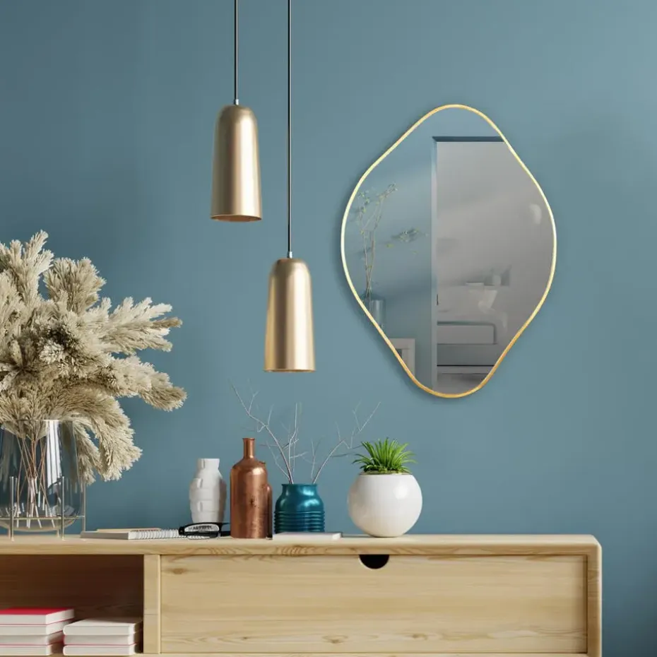 Home Deco Factory Spiegel - goud - 44 x 60 cm - wandspiegel