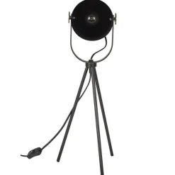 Home deco factory tafellamp industrieel - zwart - H46 cm