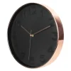 Home Deco Factory Wandklok - D30 cm - koper/zwart - kunststof