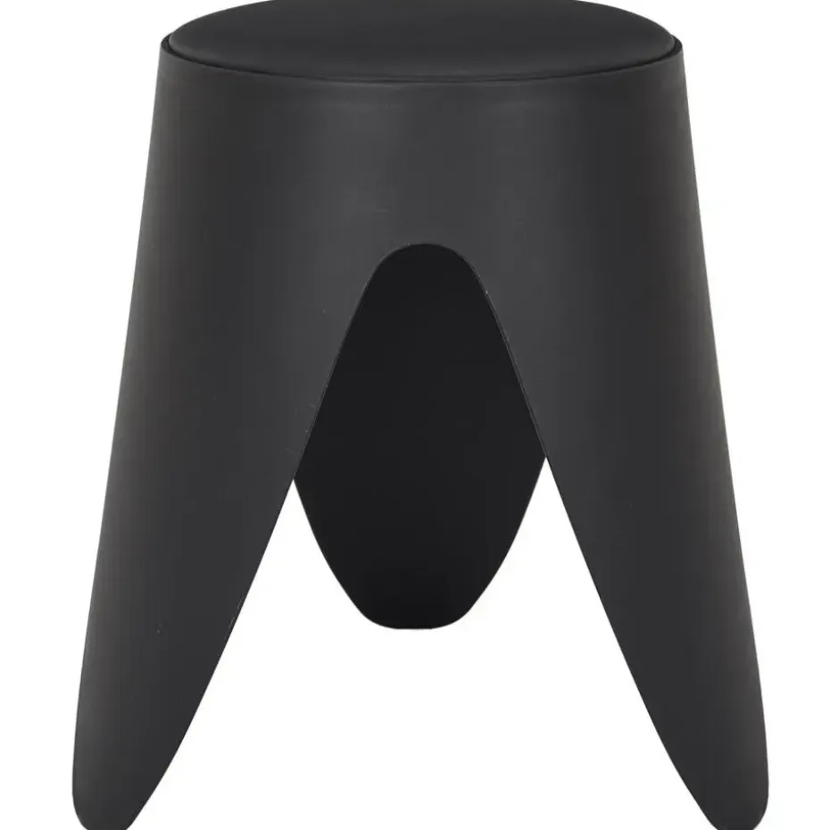 Home Deco Factory zit kruk - kunststof - zwart - 30 x 46 cm