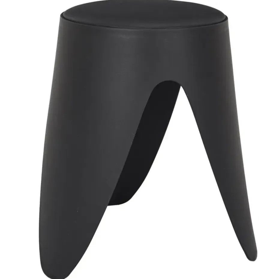 Home Deco Factory zit kruk - kunststof - zwart - 30 x 46 cm