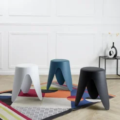 Home Deco Factory zit kruk - kunststof - antraciet - 30 x 46 cm