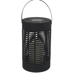 Home deco factory Zonnelantaarn tafellamp - Solar - zwart - 23 cm - kaars