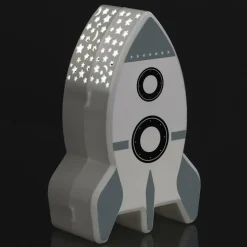 Home Deco Kids Nachtlampje - Raket met muurprojectie - 15 cm