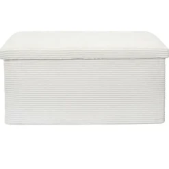 Home Deco Poef - Cocoonen - MDF/polyester - wit - 76 x 38 cm