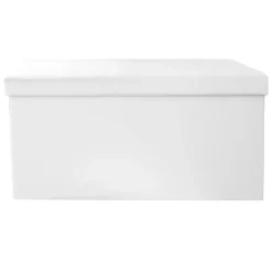 Home Deco Poef - Essence - MDF/polyester - wit - 76 x 38 cm