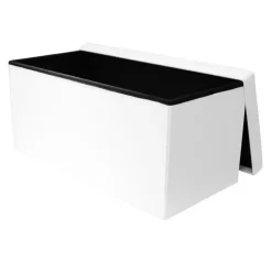 Home Deco Poef - Essence - MDF/polyester - wit - 76 x 38 cm