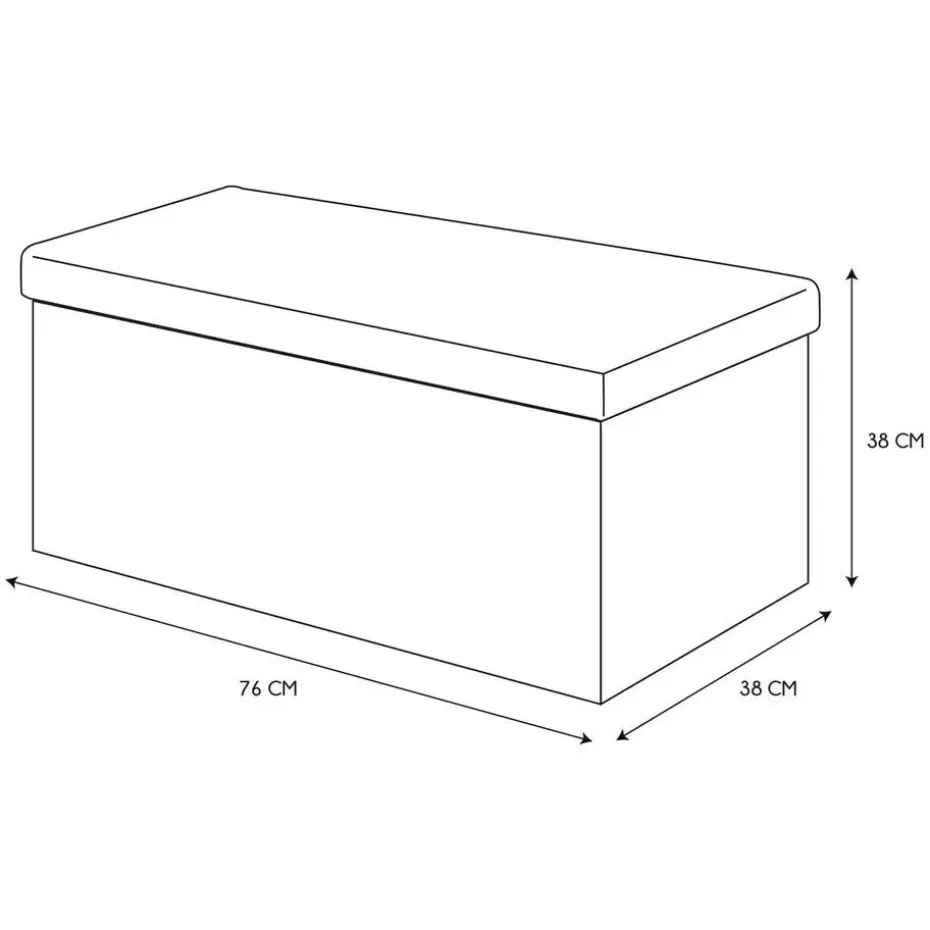 Home Deco Poef Chique - opbergbox - donkergrijs - 76 x 38 cm