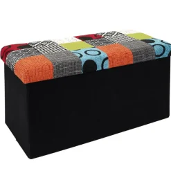 Home Deco Poef Multi color Tile - opbergbox - 76 x 38 cm