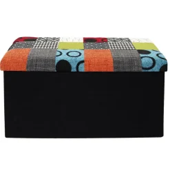 Home Deco Poef Multi color Tile - opbergbox - 76 x 38 cm