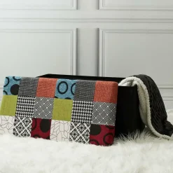 Home Deco Poef Multi color Tile - opbergbox - 76 x 38 cm