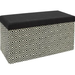 Home Deco Poefje - opbergbox - donkerbruin/zwart - 76 x 38 cm