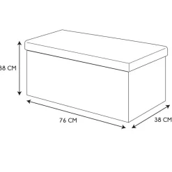 Home Deco Poefje - opbergbox - donkerbruin/zwart - 76 x 38 cm