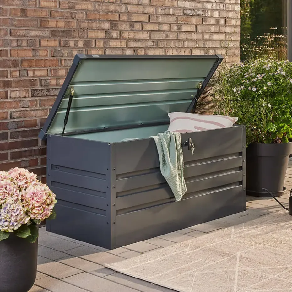 HOME DELUXE - Metalen opbergbox MEGABOX XL - 126 x 56 cm 400l antraciet