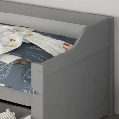 HOME DELUXE COSMOS kinderbed met lades en matras - 90 x 200 cm grijs