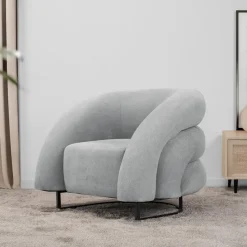 HOME DELUXE fauteuil MACA fluweel stof beige - 95 x 73 x 88 cm