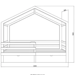 HOME DELUXE Kinderbed WOLKENLAND Naturel Met Lades
