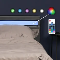 HOME DELUXE LED bed ASTRO zwart 90 x 200 cm