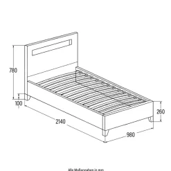 HOME DELUXE LED bed ASTRO zwart 90 x 200 cm