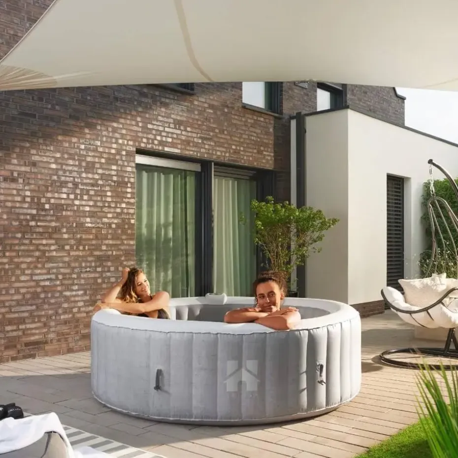 HOME DELUXE Opblaasbare Whirlpool Splash Grijs 4 st.