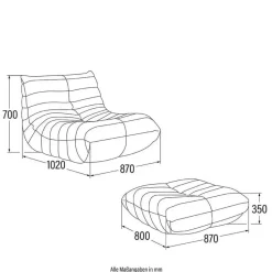 HOME DELUXE Relax fauteuil met kruk CHILL - Beige