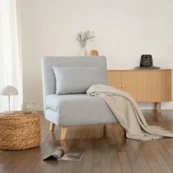 HOME DELUXE Slaapstoel SNOOZE - Grijs 79 x 28 x 132 cm