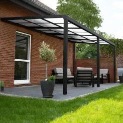 HOME DELUXE SOLIS DELUXE terrasoverkapping grijs 390 x 295 x 233 / 272 cm