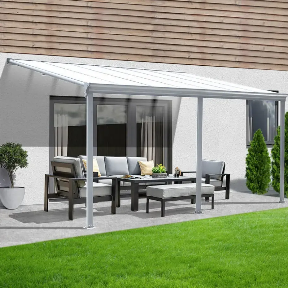 HOME DELUXE terrasoverkapping SOLIS wit 564 / 557 x 303 / 300 x 278 / 226 cm