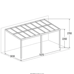 HOME DELUXE terrasoverkapping SOLIS grijs 496 / 503 x 300 / 303 x 278 / 226 cm