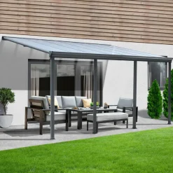 HOME DELUXE Terrasoverkapping SOLIS Grijs 618 / 625 x 303 / 300 x 278 / 226 cm