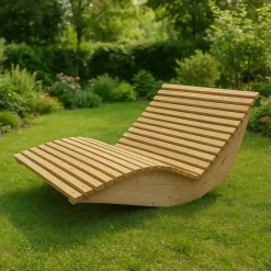 HOME DELUXE Wave houten ligstoel WOLGA - 120 cm