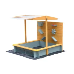 HOME DELUXE Zandbak met overkapping SANDY - hout/grijs