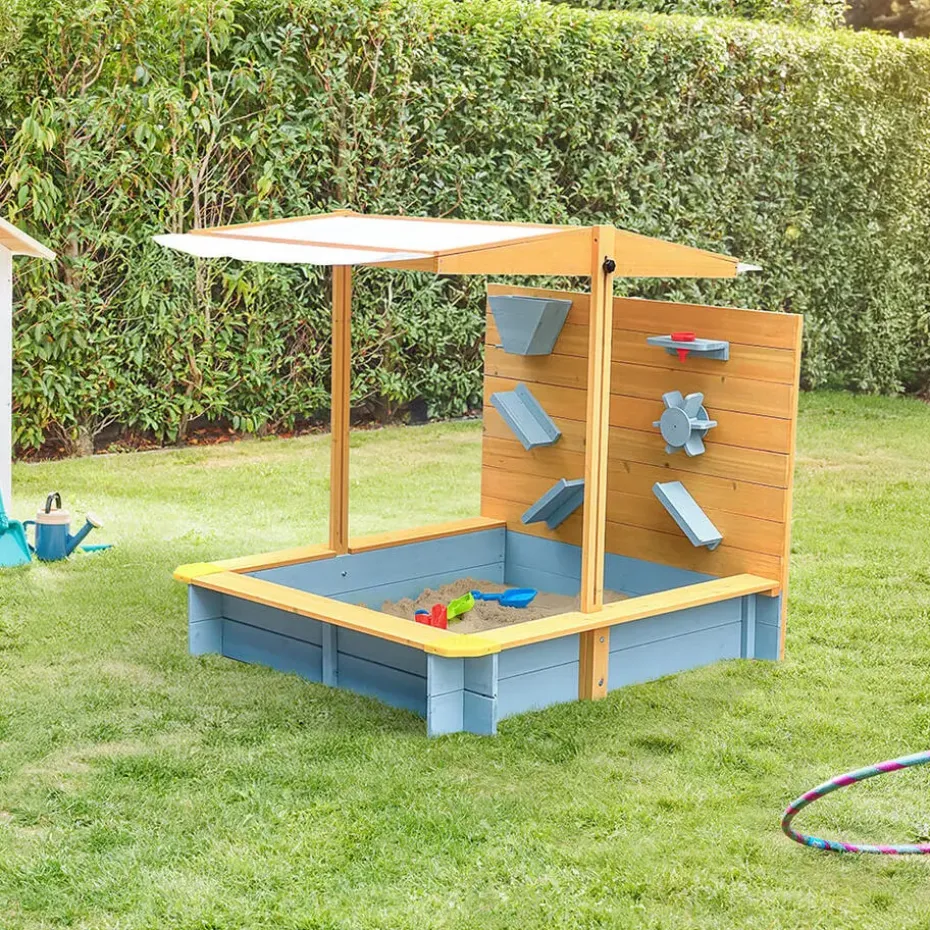 HOME DELUXE Zandbak met overkapping SANDY - hout/grijs