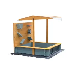 HOME DELUXE Zandbak met overkapping SANDY - hout/grijs