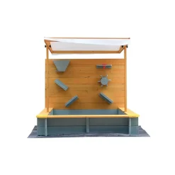 HOME DELUXE Zandbak met overkapping SANDY - hout/grijs